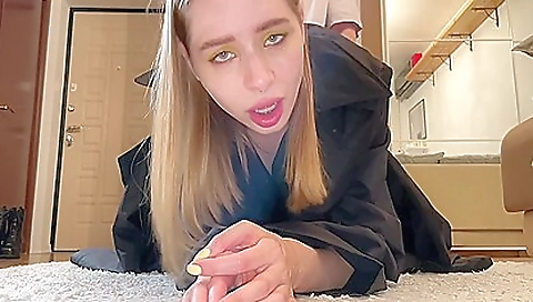 Hot blonde gets her pussy fucked by agreement