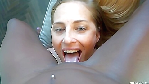 Sexy blonde is ready for cash